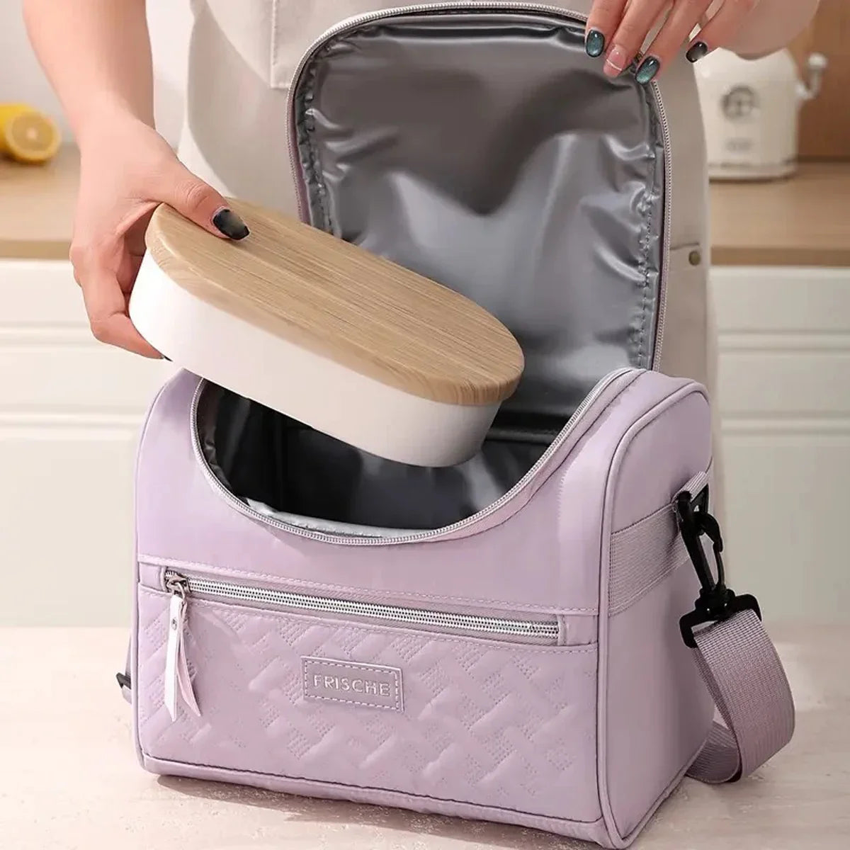 Sac à déjeuner Portable, boîte thermique alimentaire, Durable, étanche, refroidisseur de bureau, boîte à déjeuner avec bandoulière, sac de pique-nique pour Couples unisexe