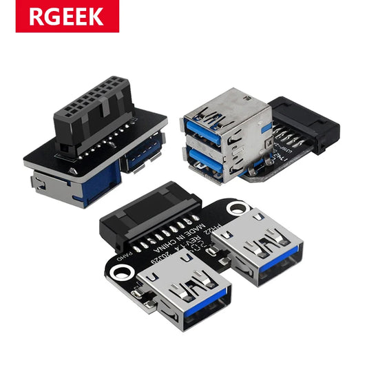 RGEconvex-Adaptateur de carte mère USB 3.0 femelle, convertisseur de carte mère, prise de bain, 19PIN, 20Pin, touriste