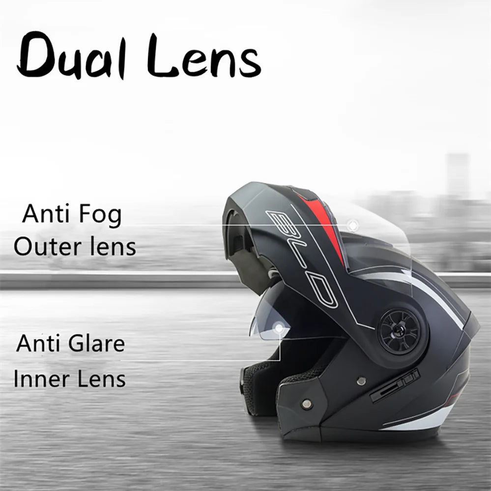 Casque Moto Bluetooth Intégral Homme — Motocross Rabattable Certifié DOT