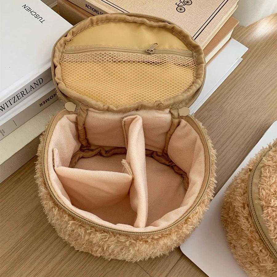Estuche de maquillaje de felpa, neceser de oso casual, bolsa de almacenamiento de joyas para mujer, organizador de bolsos para niñas, regalo, ofertas especiales
