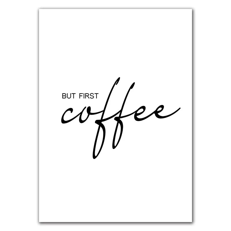 Decoración artística de pared de cocina, pero el primer cartel de café, estampado de "Bon Appétit", pintura en lienzo de arte mural en blanco y negro para comedor, decoración del hogar