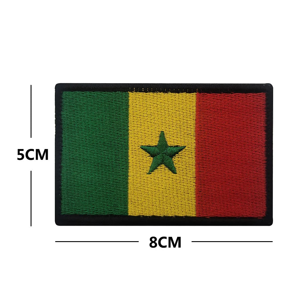 Bandera de África 3D Egipto Kenia Argelia Nigeria Angola Túnez Marruecos Sudán Malta Namibia Ghana Mozambique Banderas Parches bordados