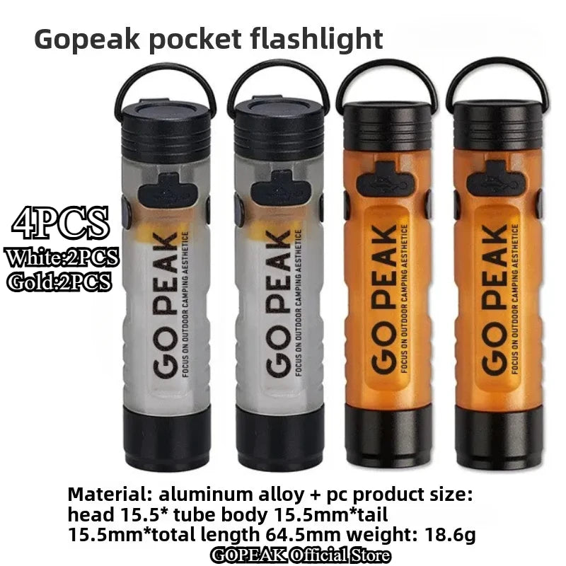 GOPEAK poche Mini lampe de poche extérieure clé pince capuchon ambiant Led longue Endurance secours en cas de catastrophe d'urgence 5050 petite lumière