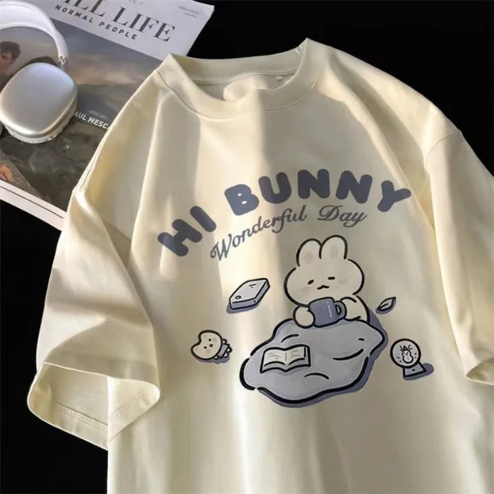 T-shirt rétro américain surdimensionné à manches courtes pour femmes et Style collège japonais, nouveau haut de rue pour étudiantes 2026