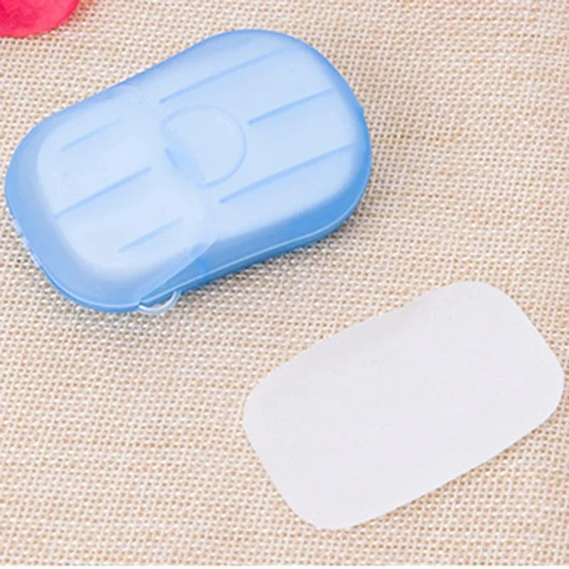 Papier savon Portable jetable voyage Camping Mini savons de nettoyage pour laver le nettoyage des mains pour la randonnée en plein air fournitures de plein air