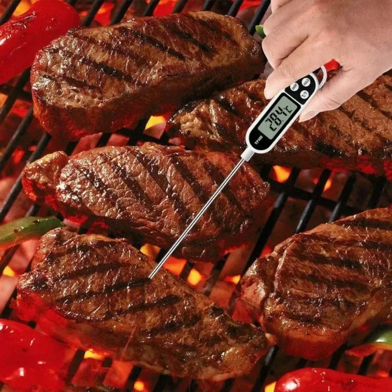 Thermomètre alimentaire numérique — sonde viande, BBQ, four, eau, huile, cuisson, électronique
