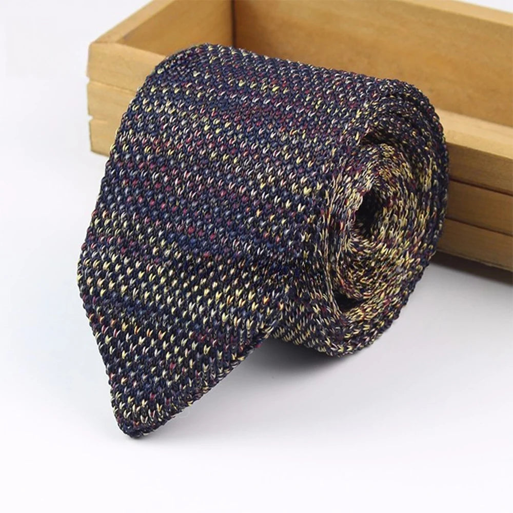 New Style Gradient Fashion Men's Solid Colored Knitted Tie Normal Slim Classic Woven Tie Narrow Ties