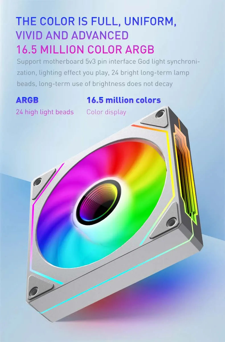 OEM PRISM 4 PRO ventilateur de châssis d'ordinateur 120mm 5V 3PIN ARGB 4 broches PWM ventilateur de refroidissement silencieux 12V grand Volume d'air 45.2CFM/600-1500 tr/min