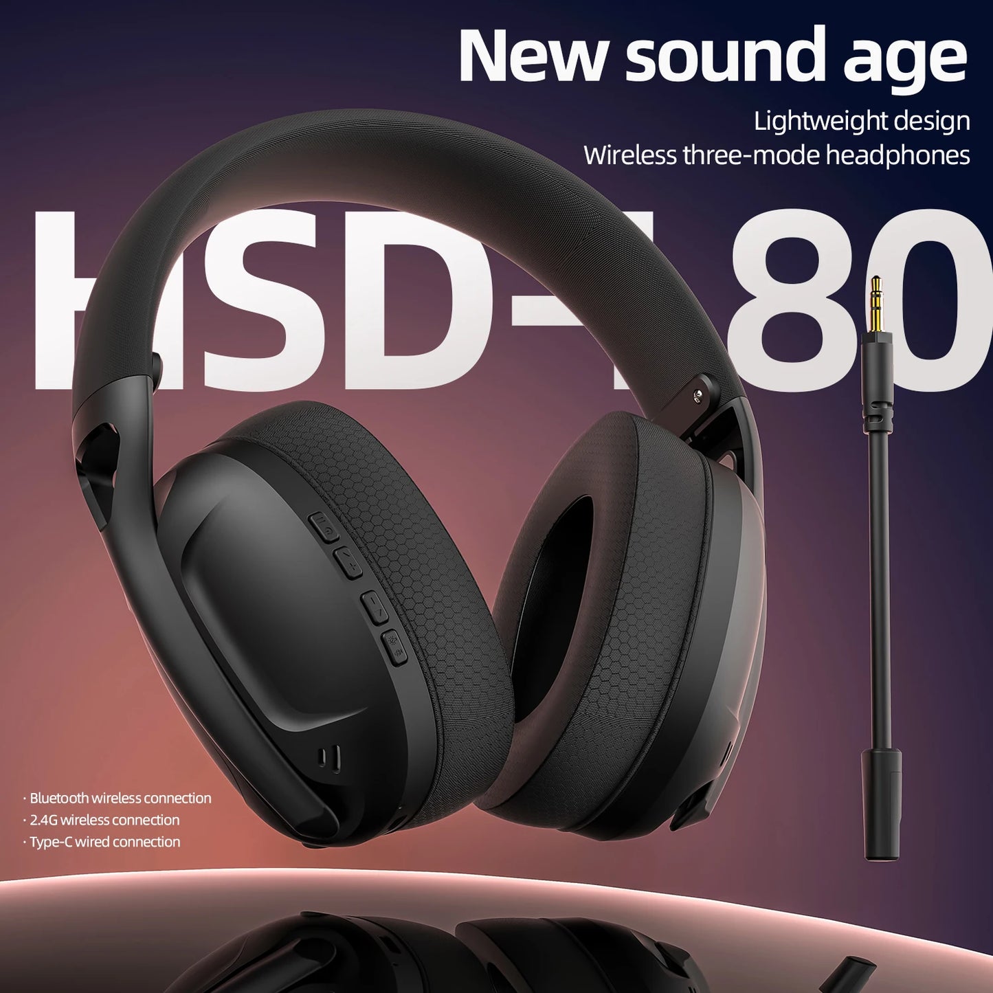 Casque gaming Bluetooth sans fil / filaire 3 modes — léger, avec microphone, ordinateur portable