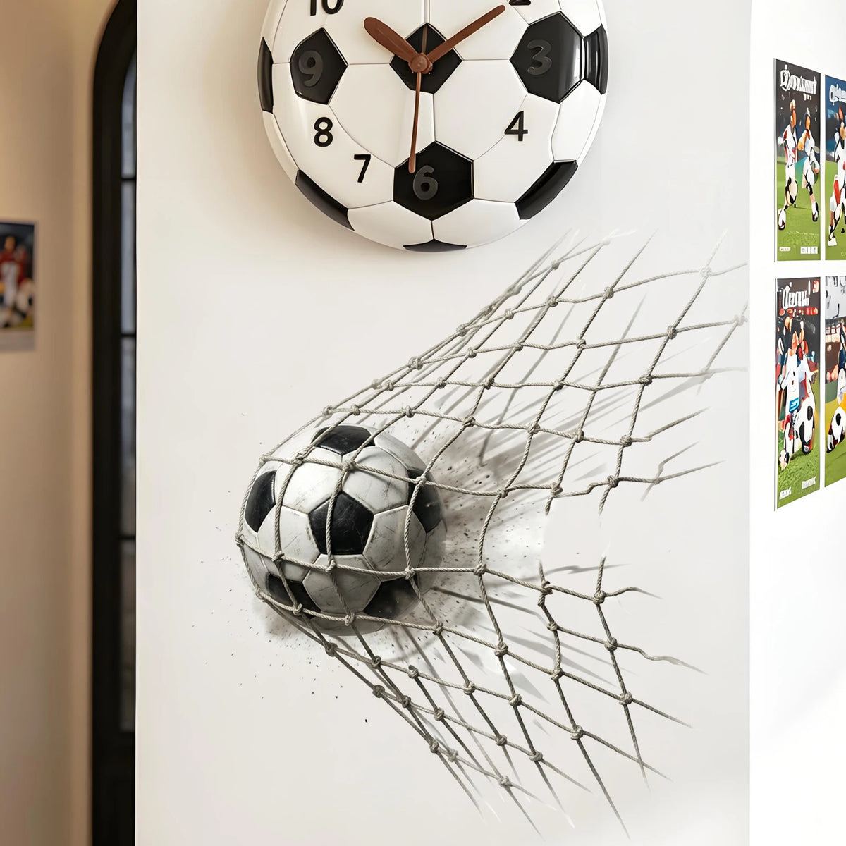 Autocollants Muraux Football Vinyle Amovibles — Décoration Chambre & Salon Thème Sport