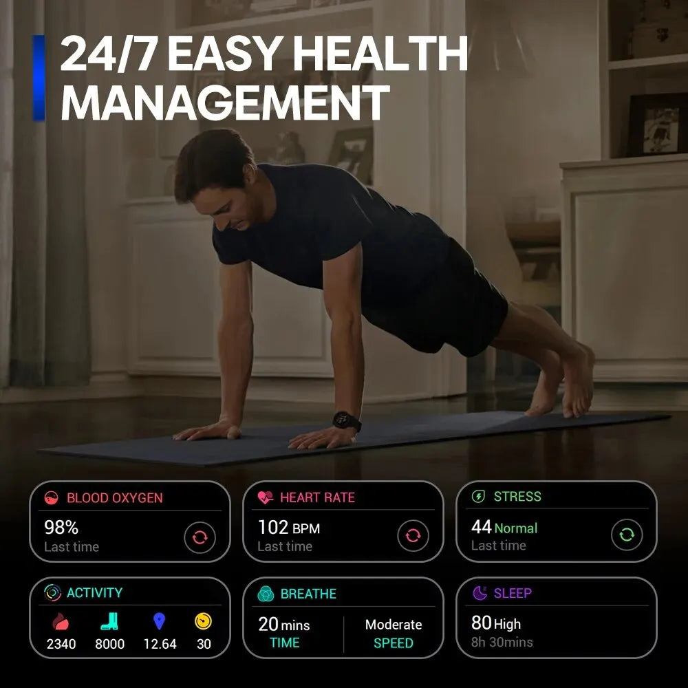 Montre Connectée GPS 1,43" AMOLED — Appels Bluetooth Sport Smartwatch Homme