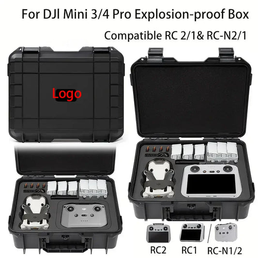 For DJI Mini 3/4Pro Case Mini 4 Pro Explosion-proof Case Mini 4 Pro Portable Bag Waterproof Hard Shell Large Capacity Case
