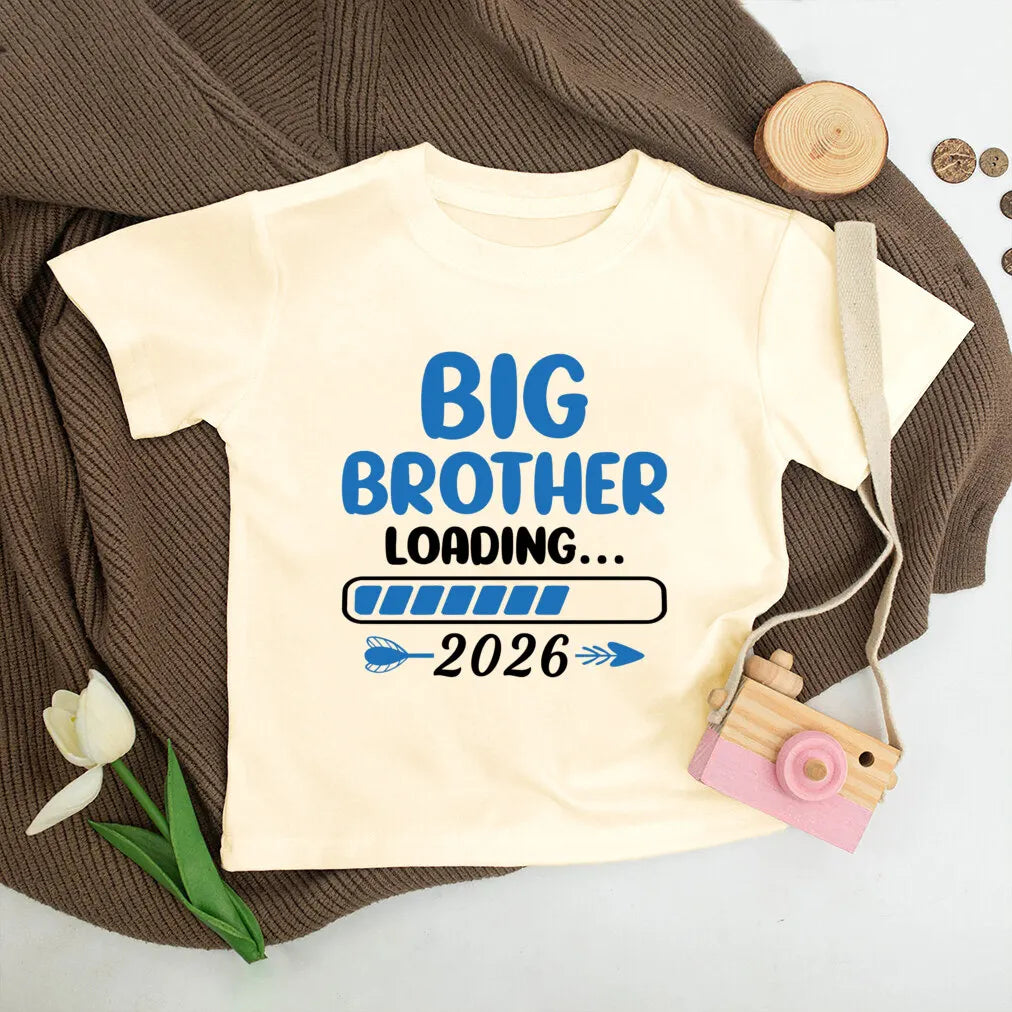T-shirt enfant grand frère 2026 — annonce de grossesse, manches courtes, tenue d'été garçon