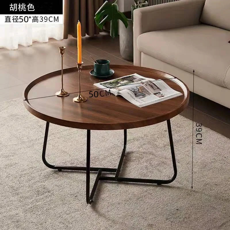 Multifunctional coffee table, modern minimalist living room, combined round side table for home