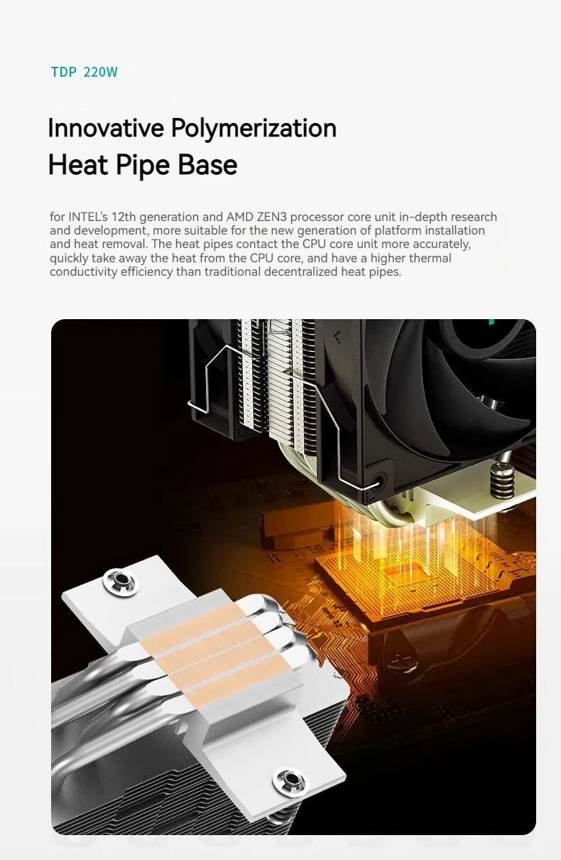 DEEPCOOL AG400 4 caloducs double ventilateur CPU radiateur de refroidissement par Air 2000 tr/min ventilateur de refroidissement de bureau pour Intel LGA1700 1200 115X AMD AM4