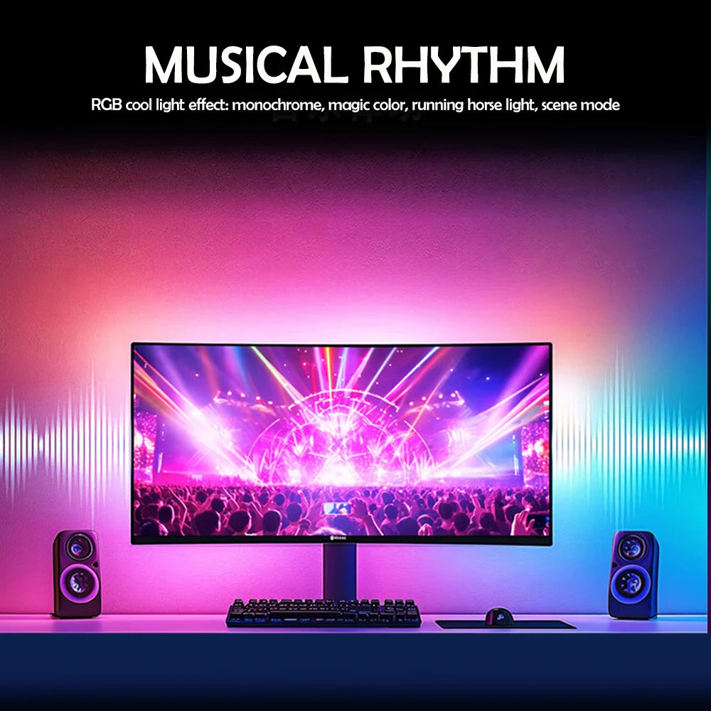 Bande lumineuse LED RGB pour synchronisation d'ambiance de jeu, affichage de moniteur d'ordinateur, rétro-éclairage, lumière de ramassage de couleur, décor intelligent de salle de jeu