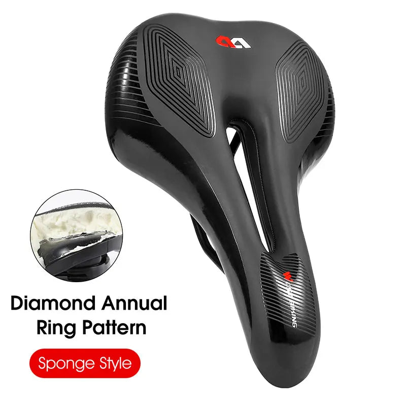 Selle vélo route et VTT en PU — respirante, souple, coussin ergonomique, course