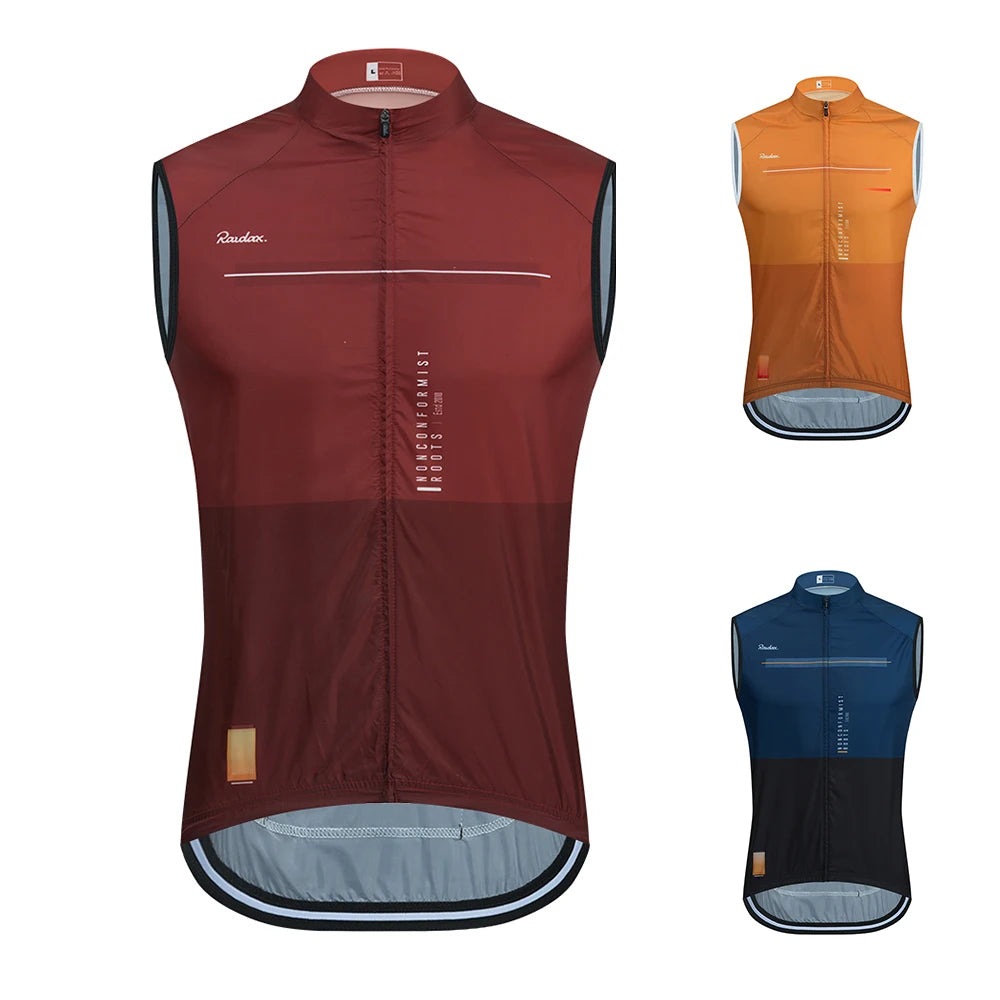 Raudax – Chaleco de ciclismo sin mangas para hombre, de malla, camiseta interior, cortavientos, ropa de ciclismo, chaleco de moto