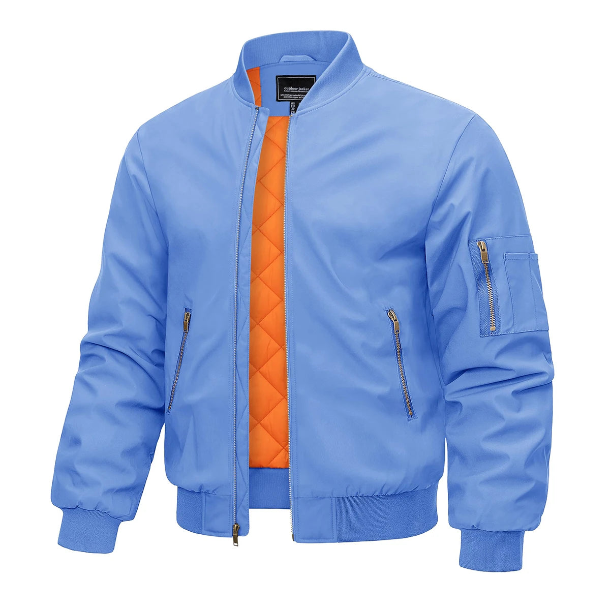 MAGCOMSEN Bomber jacket men's warm zip winter padded casual coat baseball windproof pilot varsity jackets