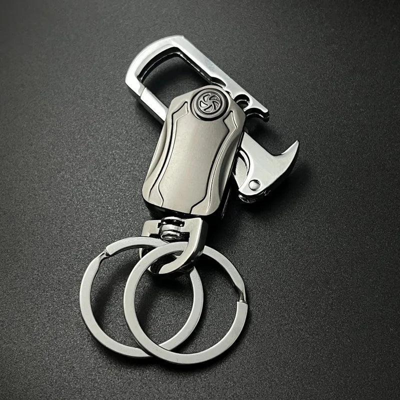 Haute qualité simplicité taille suspendue créatif Double anneau en métal en alliage de Zinc porte-clés hommes femmes porte-clés