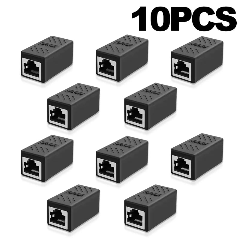 RJ45 Cat7 Cat6 Coupler, Ethernet Adapter, Gigabit Interface, Network Extension Converter, Female to Female Connector, Extension Cable