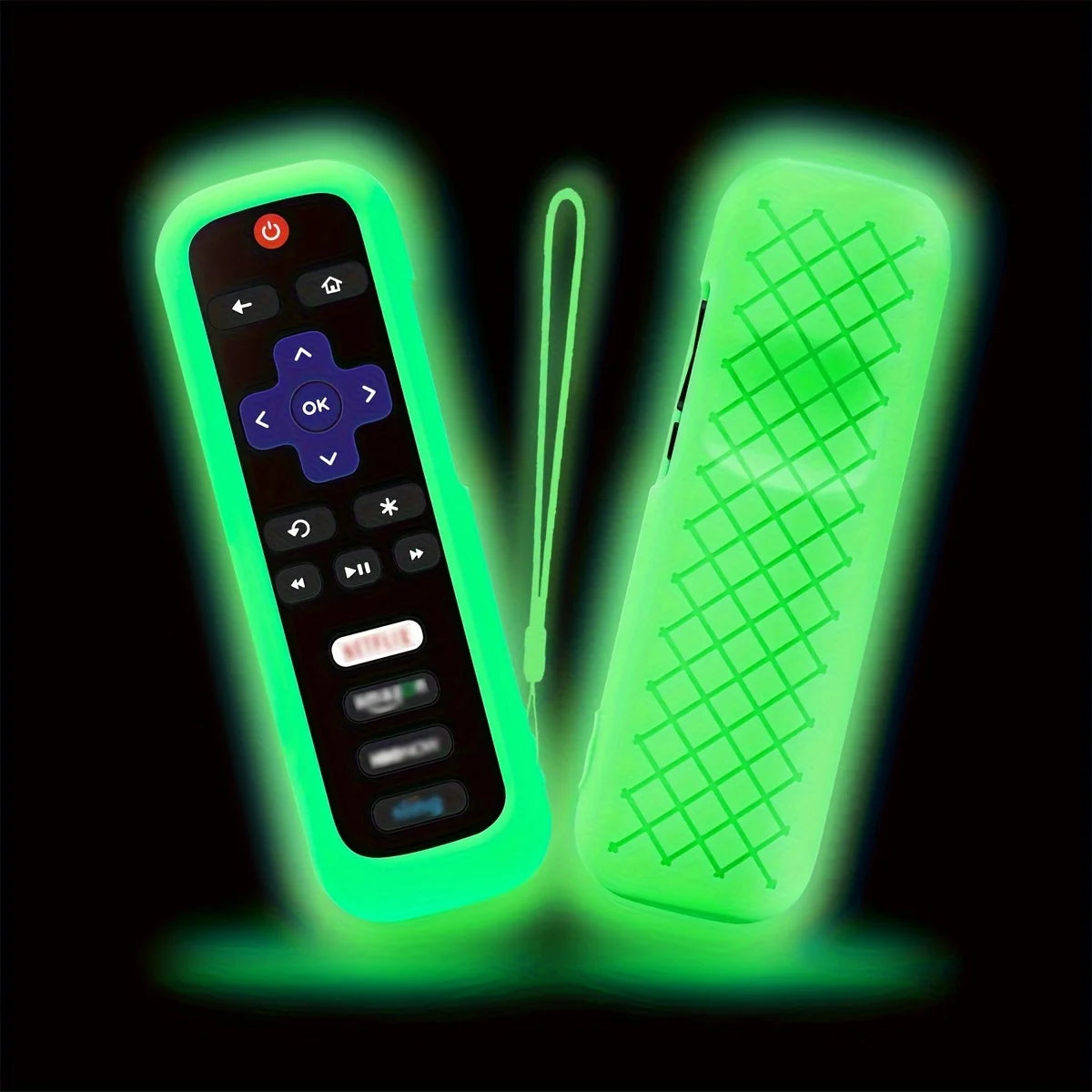 Télécommande lumineuse en silicone avec corde — 1/2/3 pièces, compatible TV universelle