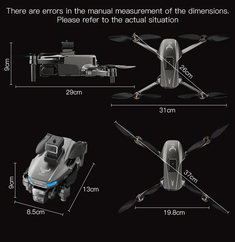 Dron profesional Lenovo SG901 MAX GPS 8K aéreo HD con evasión de obstáculos, control remoto de pantalla grande, dron plegable sin escobillas