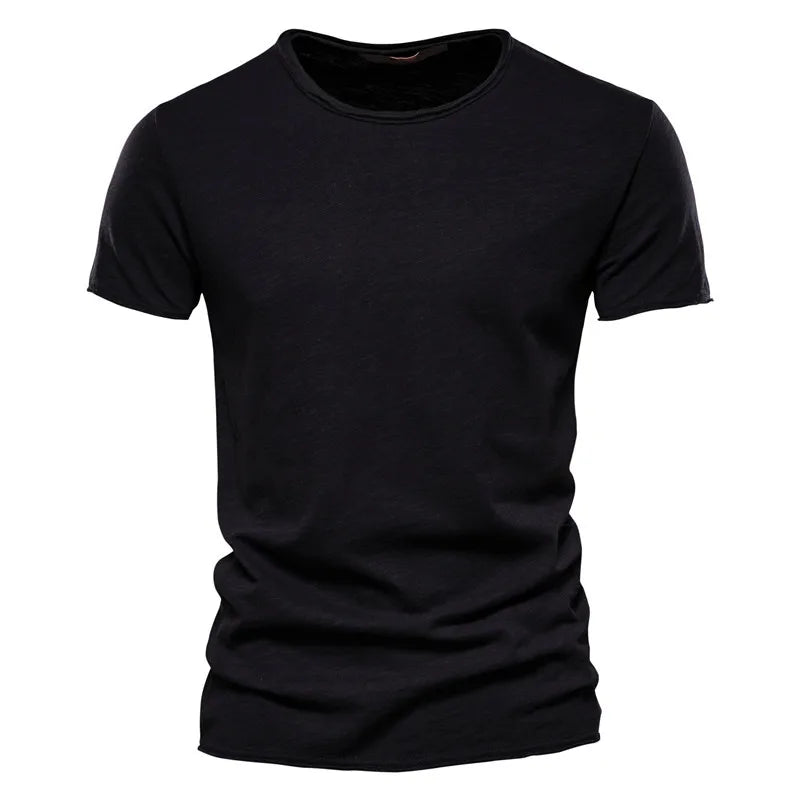 T-Shirt 100% Coton Homme Décontracté — Doux Fitness Été Col Rond