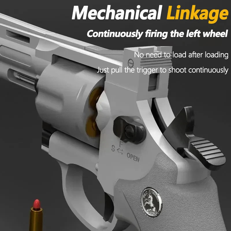Lanceur revolver jouet à tir continu — fléchettes souples, enfants et adultes, jeu en plein air