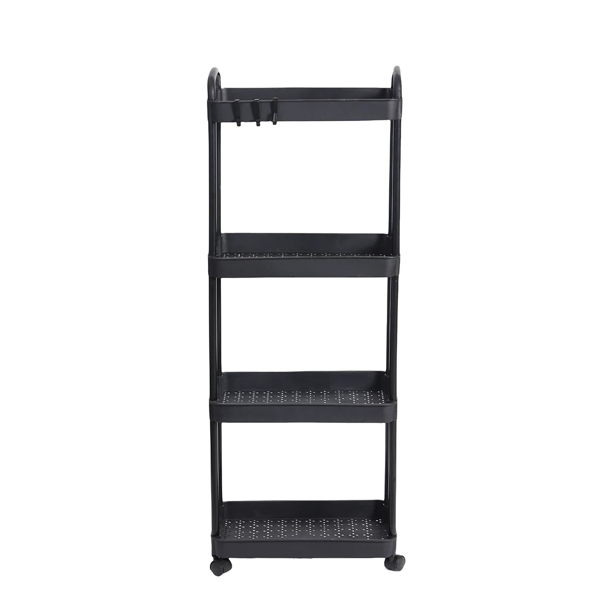 Plastic Rolling Utility Cart with Handle, Storage Cart for Office, Living Room, Kitchen, Mobile Storage Assessment with Wheel
