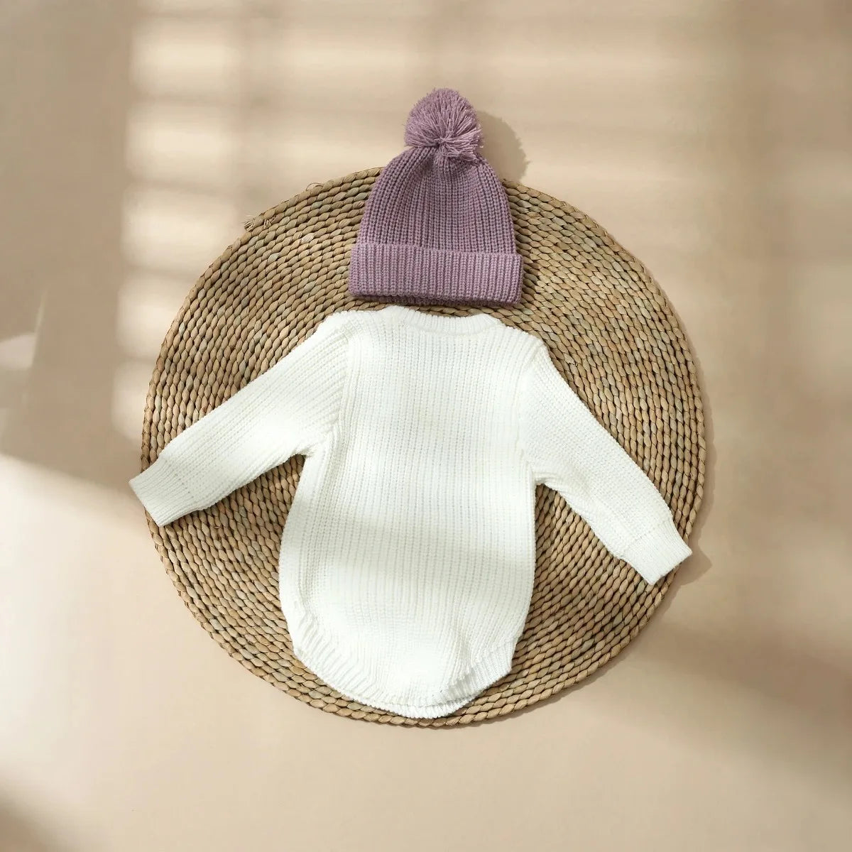 Hello World – pelele de punto para recién nacidos con gorro de pompones a juego, suéter para bebés niños y niñas, conjuntos para sesión de fotos, HD