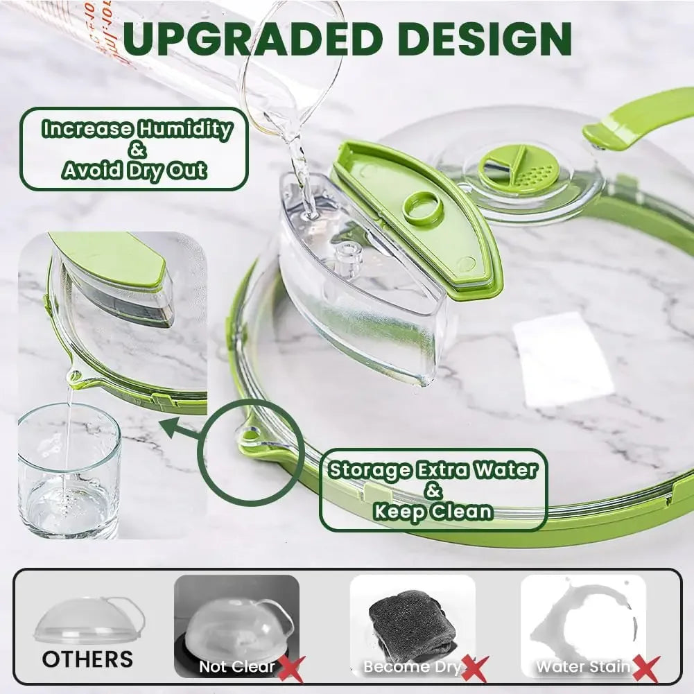 Couvercle transparent pour micro-ondes, avec cuiseur à vapeur et poignée, couvercle d'assiette de 10 pouces, Gadgets de cuisine