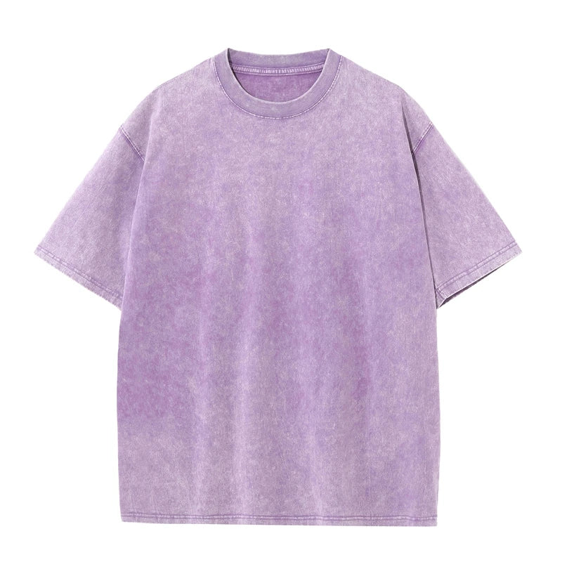 Camiseta de verano para hombre 230G Algodón pesado Vintage Lavado Camisetas Oversize de manga corta sueltas Streetwear Camiseta de manga corta