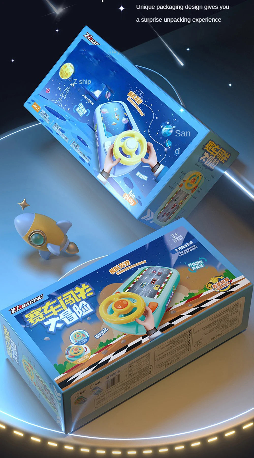 Jouets de volant musicaux pour garçons, voiture de course simulée pour tout-petits, jeu de conduite avec son, coule, apprentissage des dos, 4-6