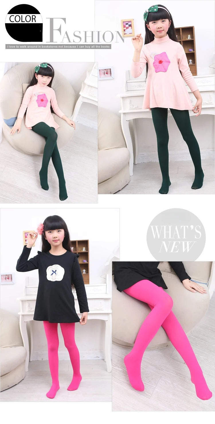 Collants d'été couleur bonbon pour enfants, collants de danse de Ballet pour filles, bas en velours blanc uni pour enfants