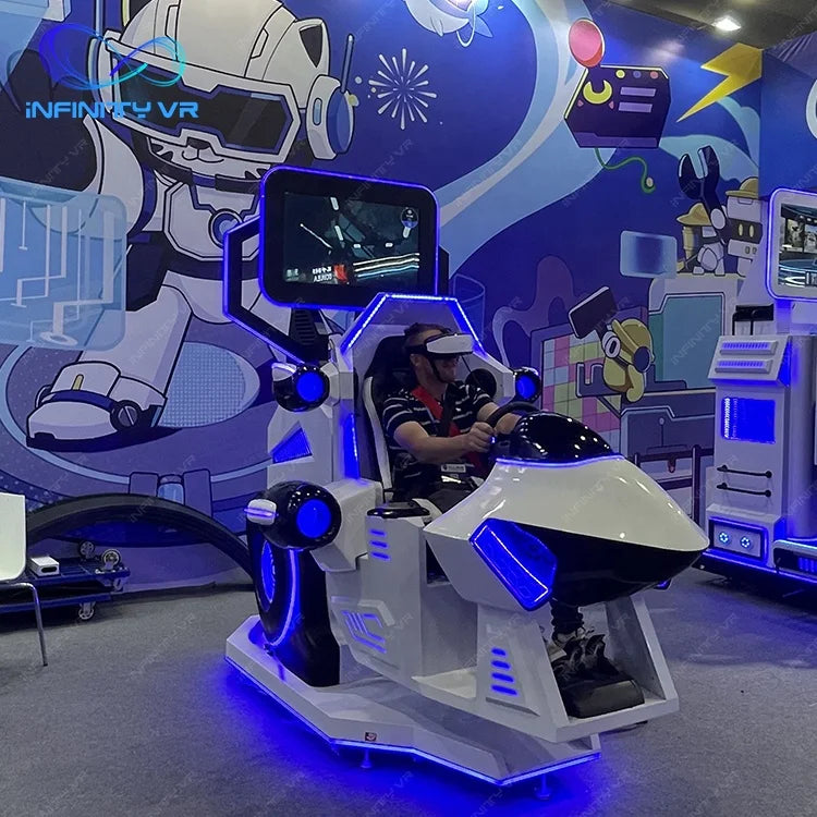 Jeu VR Commercial 1 joueur réalité virtuelle 360 montagnes russes Vr avec Joystick de vol et volant de course