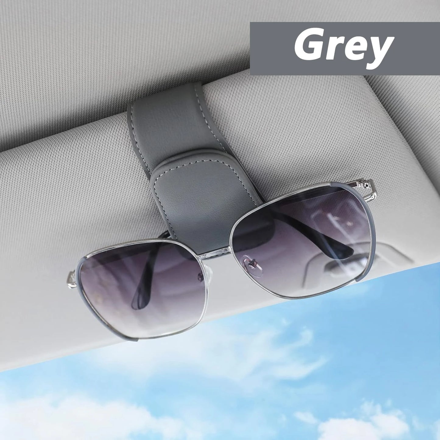 El soporte para gafas de sol se adapta a las viseras del coche, clip magnético de cuero para gafas de sol y clip para b