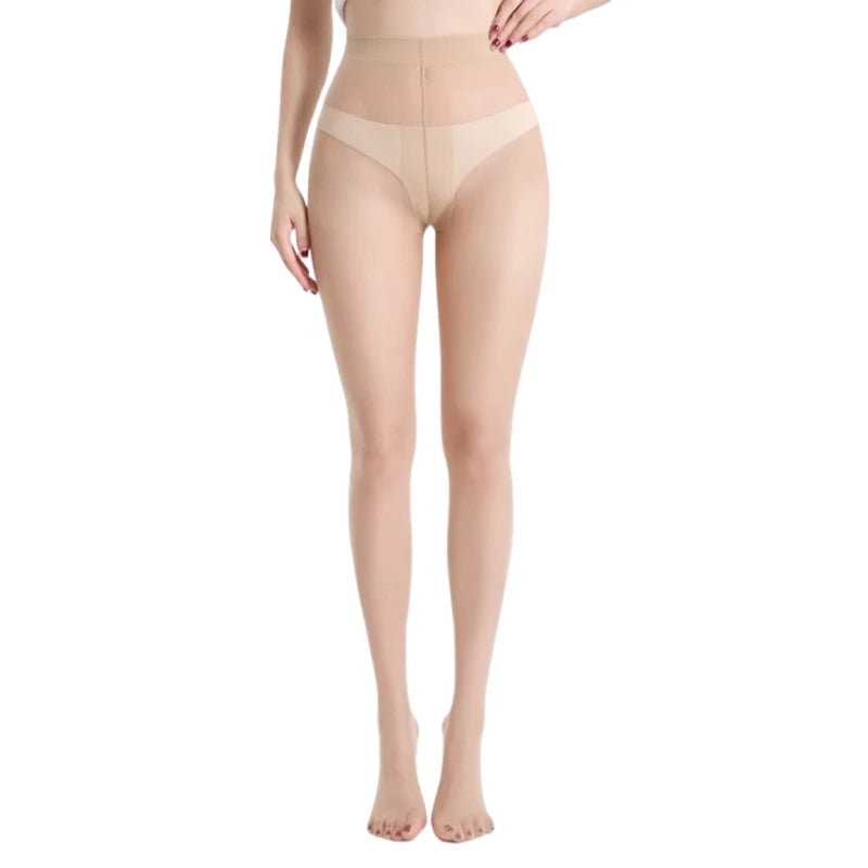 Collants sexy à entrejambe fermé de type T pour femmes, sous-vêtements, gris, noir, bas transparents, legging, cuisse haute