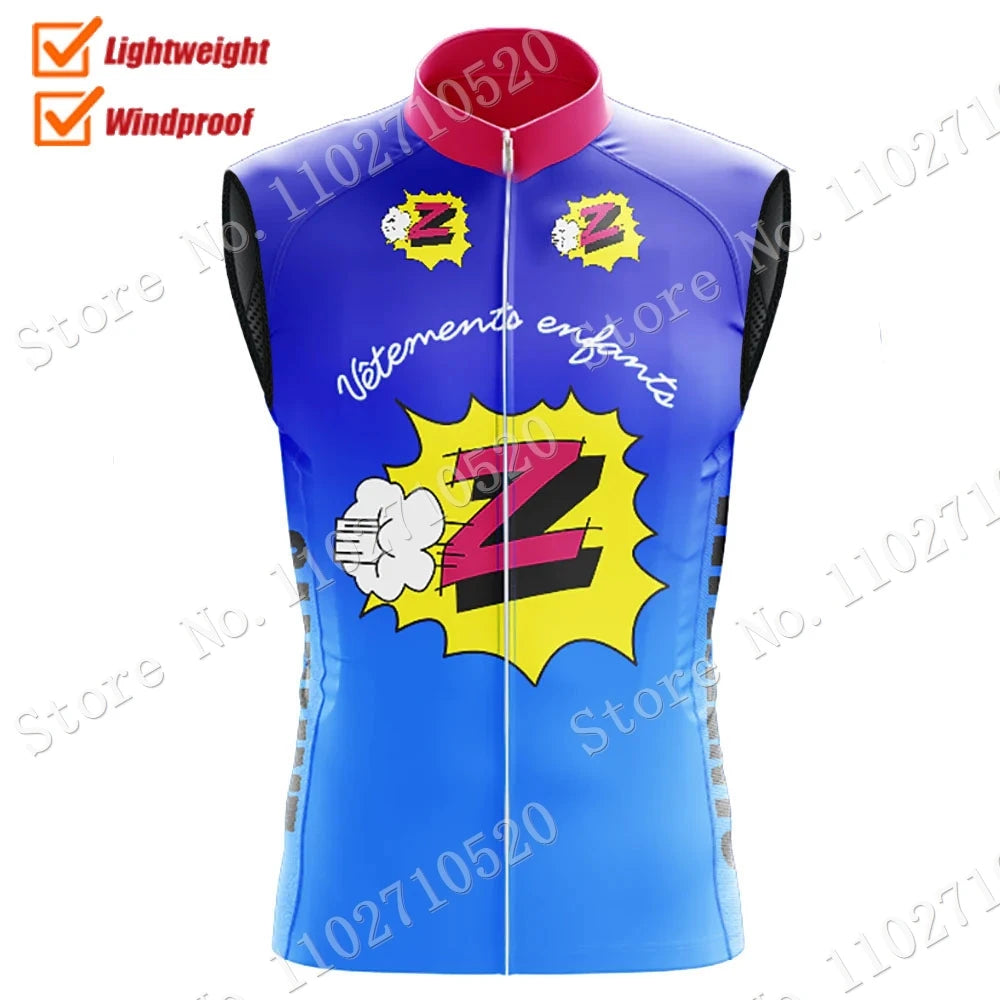 Gilet de cyclisme 2023 coupe-vent léger — course route, rouge, sans manches, VTT