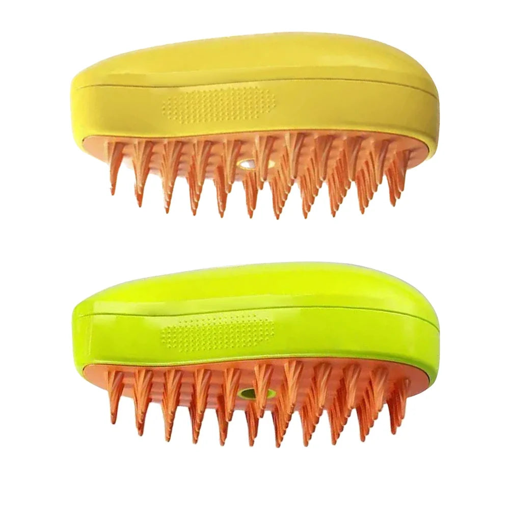 Brosse de Énergie à Vapeur 3 en 1 pour Chat et Chien, Peigne Pliable et Rotatif à un Bouton, Idéal pour le Bain et l'Épilation des Poils