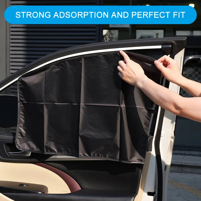 Pare-Soleil Magnétique Voiture Protection UV — Rideaux Double Face Fenêtre DIY
