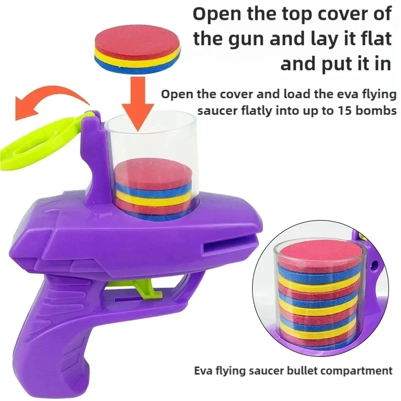 Pistolet à disque volant EVA à Double joueur, jouet de tir interactif Parent-enfant avec balles souples pour enfants, jeu de sécurité intérieure et extérieure
