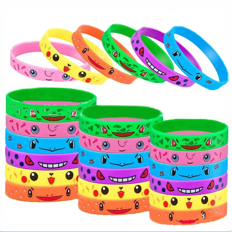 Bracelets dessin animé en silicone pour enfants — 12 pièces, accessoires fête, cadeau, Cosplay