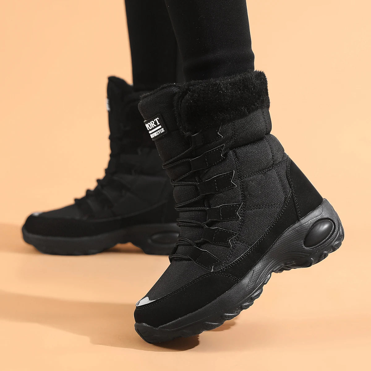 Bottes Femme à Lacets Confortables — Style Tendance Automne-Hiver