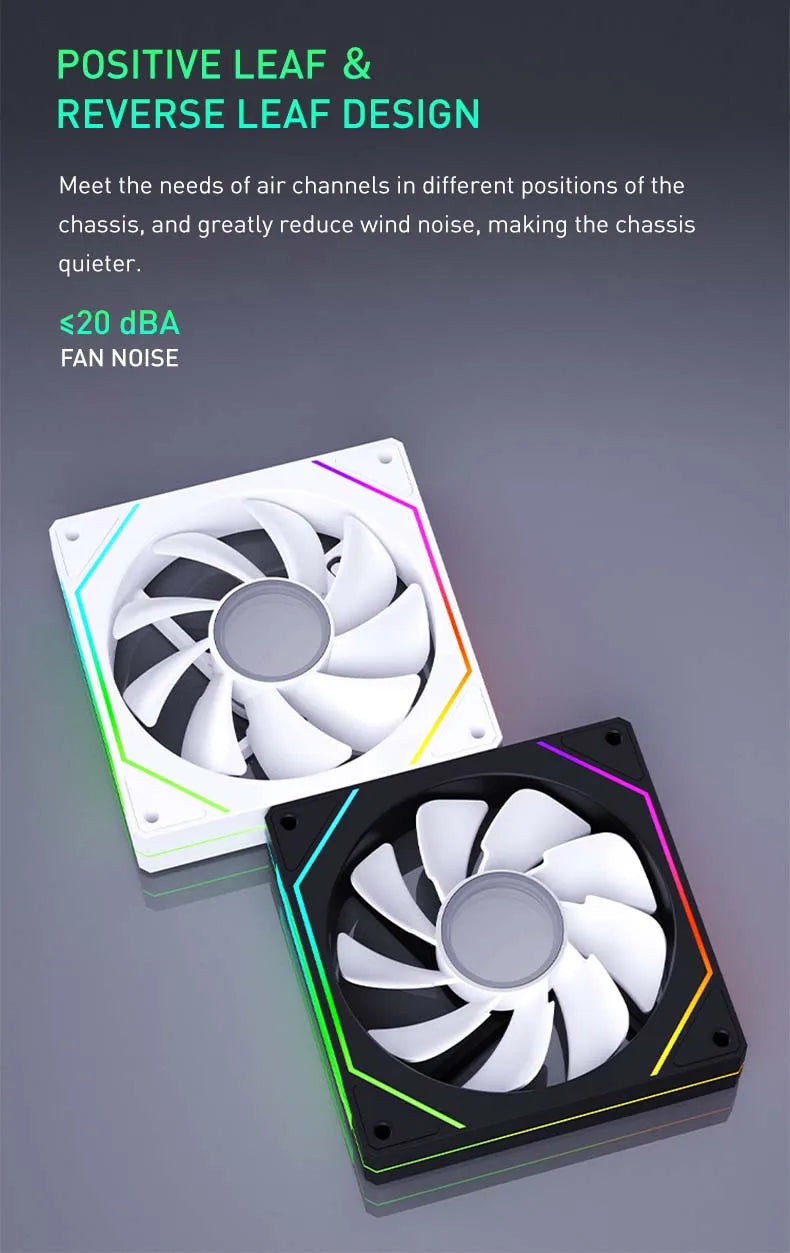 UPSIREN UF-1 PRISM 4 PRO ventilateur de châssis d'ordinateur 12 cm ARGB 4 broches PWM ventilateur de refroidissement silencieux 12 V grand Volume d'air 45.2CFM/600-1500 tr/min