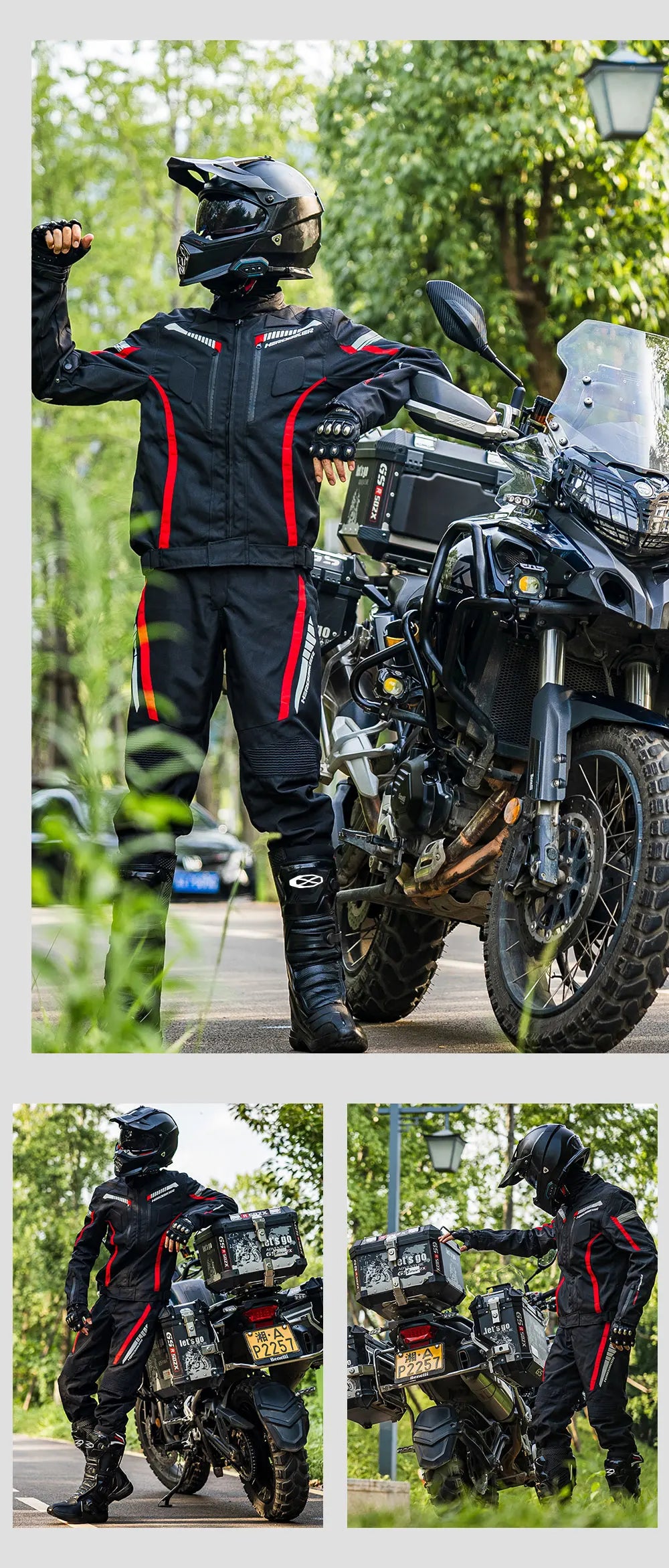 Veste de moto imperméable pour homme — veste de course, pantalon moto portable, protection EVA