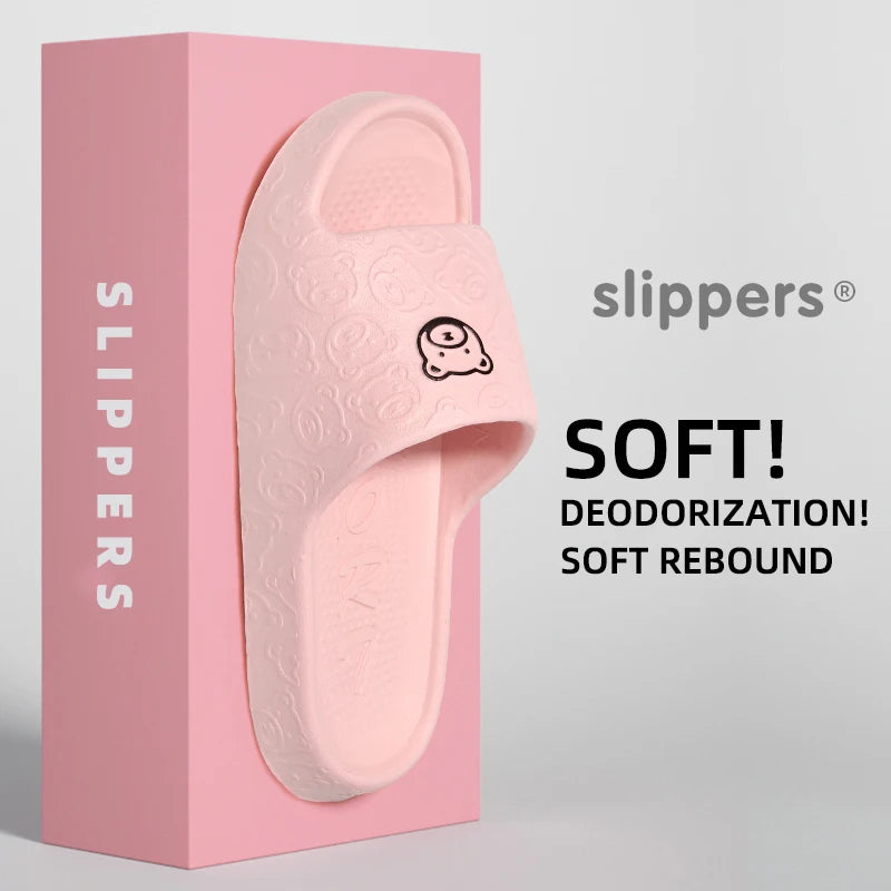 Pantoufles d'été EVA pour femmes, chaussures d'intérieur confortables à enfiler, Design de dessin animé mignon