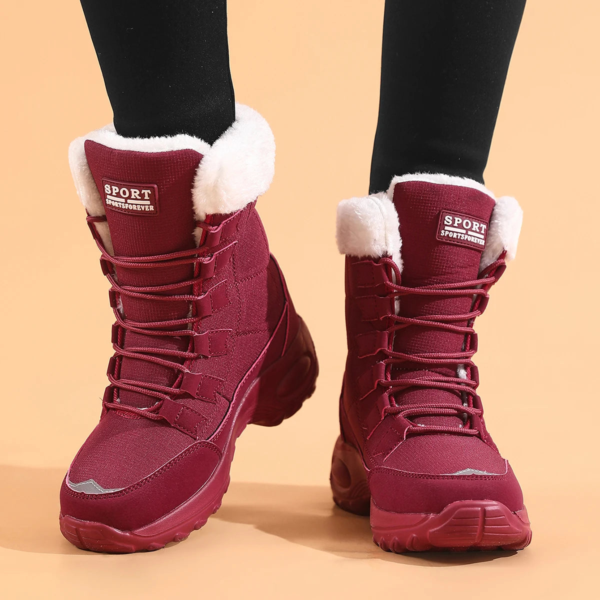 Bottes Femme à Lacets Confortables — Style Tendance Automne-Hiver