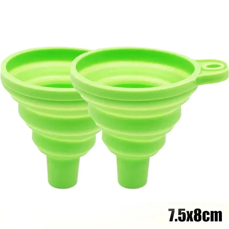 Entonnoir pliable en Silicone pour moteur de voiture, 2 pièces, liquide de lavage, changement de liquide, Portable, changement d