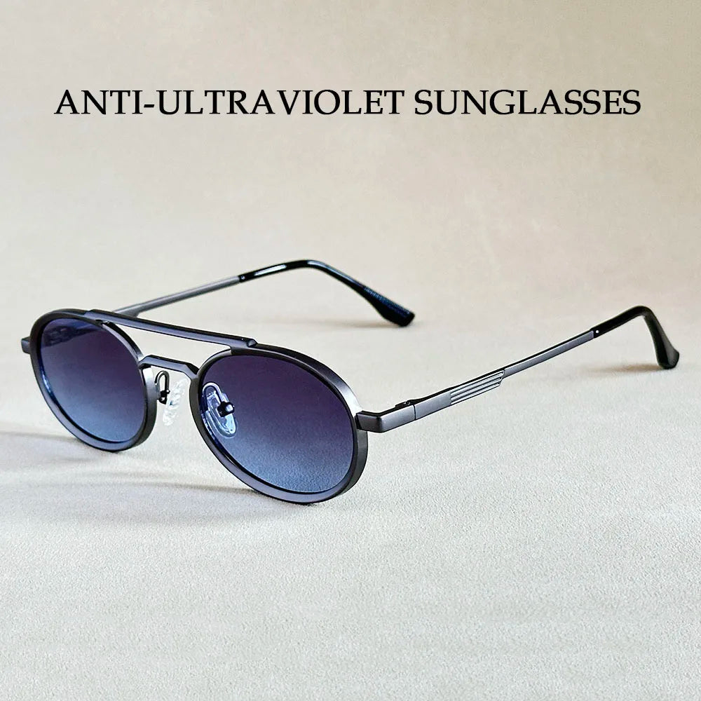 2025 Men's Sunglasses Oval Sunglasses Women's Trendy Vintage Steampunk Luxury Fashion Eyewear Gafas De Sol Hombre Lunette Soleil Femme